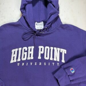 Champion High Point University Hoodie Mens Large Purple HPU Sweatshirt Pullover